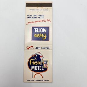 Vintage Matchbook Fresno Motel,Fresno,California 1940s 1950s Ephemera